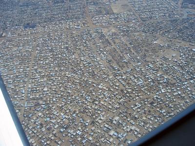 Flying over Lusaka slums