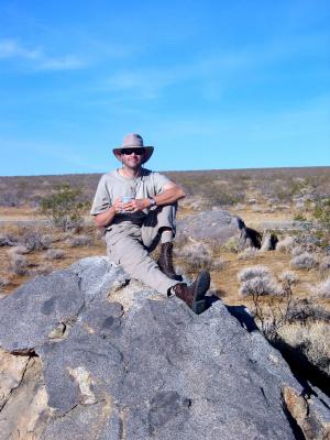 Jim, atop a boulder that was partly hollow (weird!)