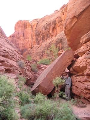 Jim with a huge rock slab