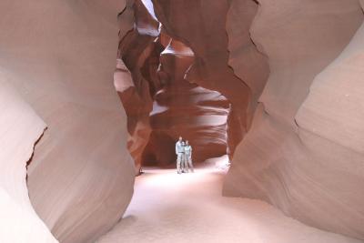 The happy couple in Antelope Canyon