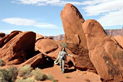 Enjoying the smooth sandstone