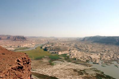Overlooking Hite, Lake Powell almost back to a river