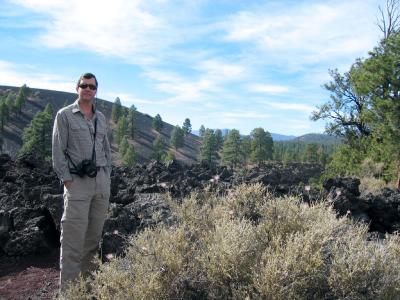 Jim, walking on the path at Sunset Crater