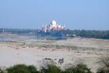 At the fort, looking back at the Taj Mahal
