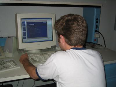 Group Member Josh hard at work on the final presentation