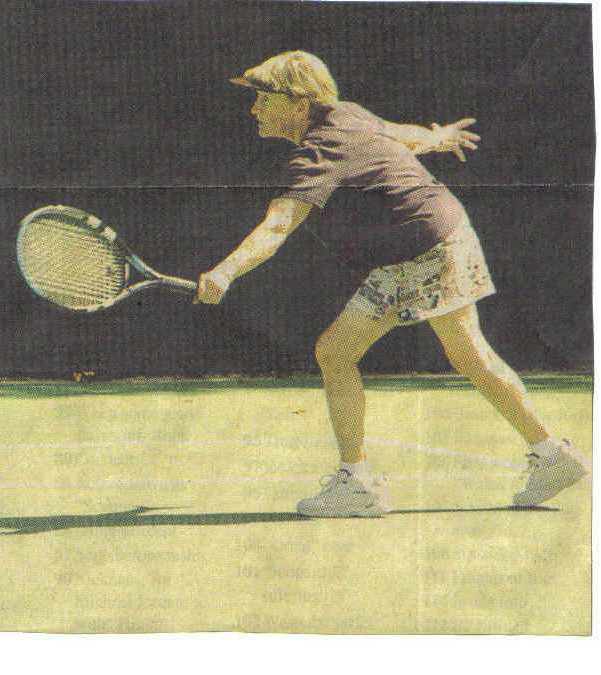 Barbara B. in a tennis marathon at 72yrs.