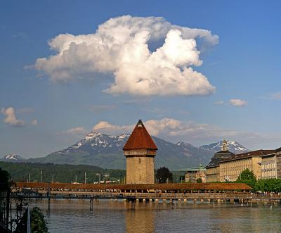 Kapellbrcke im Abendlicht