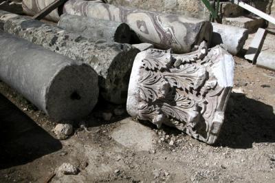 Archeological finds lie in piles in one corner of the Mount. The Wakf forbids any cataloging of the priceless artifacts