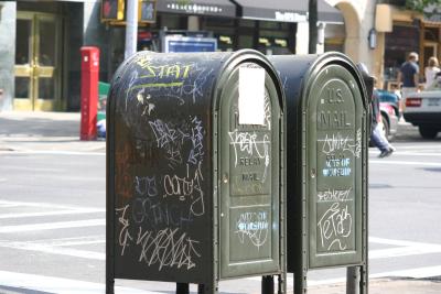 East Village tagged mailboxes