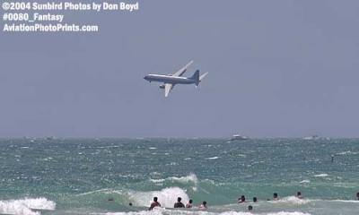 B737-800 off the beach at Ft. Lauderdale - aviation fantasy stock photo #0080