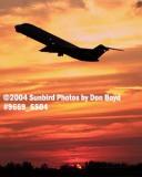 DC9 takeoff sunset aviation stock photo #9669