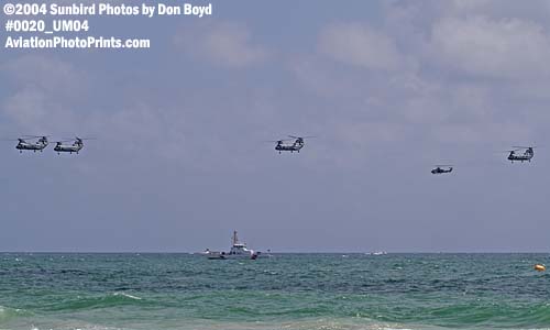 USMC CH-46E Sea Knights and Super Cobra military aviation air show stock photo #0020