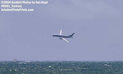 B737-800 off Ft. Lauderdale beach - aviation fantasy stock photo #0081