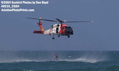 2004 - Coast Guard HH-60J Jayhawk hoist operation at the Air & Sea Show - Coast Guard and aviation stock photo #0215
