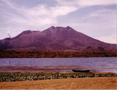 Mt Batur erupting