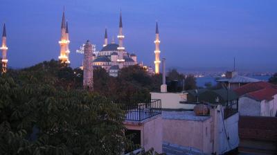 Istanbul view from Hotel Fehmi Bey first night