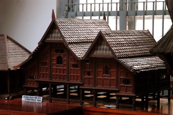Model of traditional wooden house, National Museum