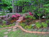 walkway with flowers