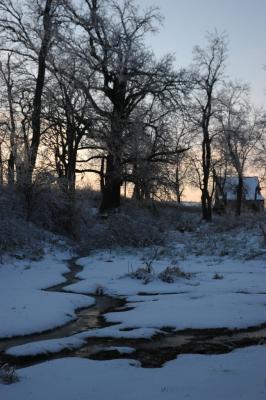 creek and old barn
