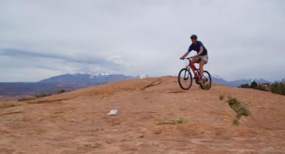 brian on moab slickrock mtb trail