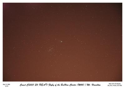 Comet NEAT flying by the Beehive Cluster ( On EQ Mount )