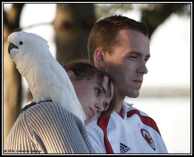 Couple with bird