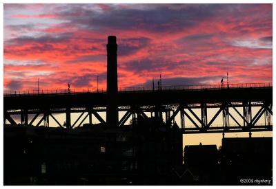 Sunset over habour bridge