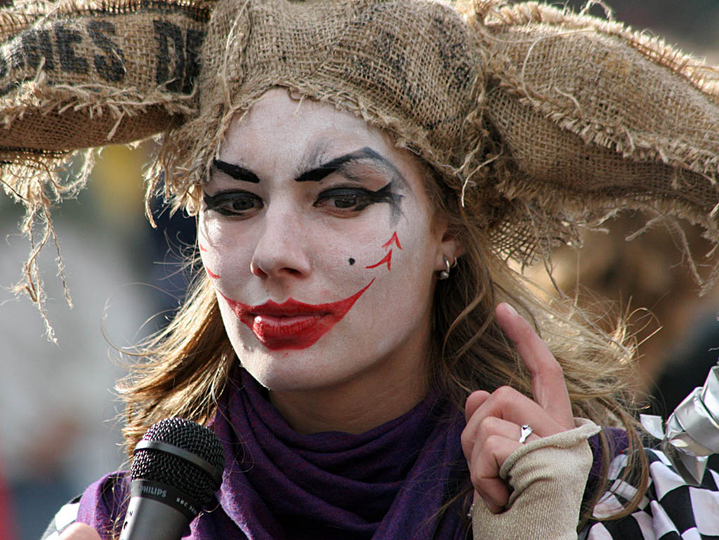 Woman at demo in Amsterdam