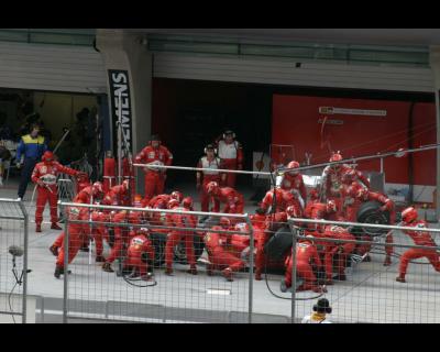 Ferrari precision pit stop