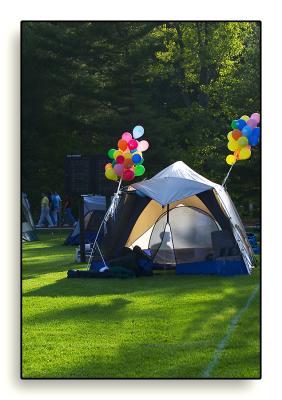 Tents are pitched and decorated and...
