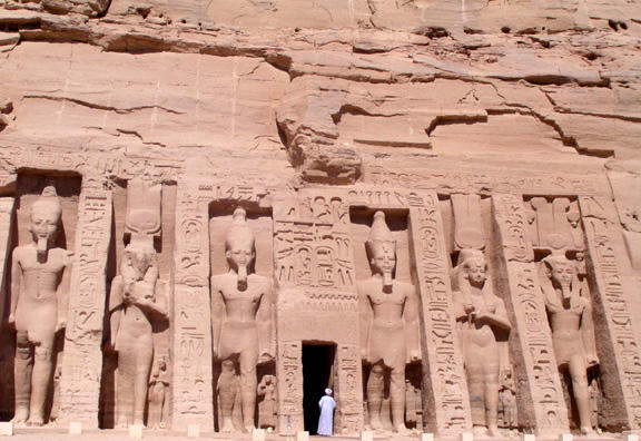 Abu Simbel - The Temple of Hathor, built in honor of the pharoahs beloved chief wife, Nefertari.