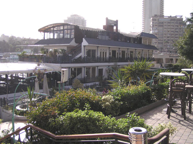 One of our restaurants, the Place.  (a riverboat)
