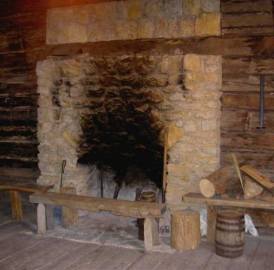 Fireplace in barracks