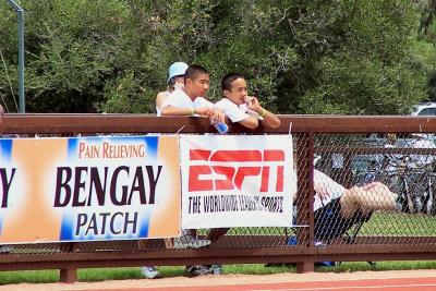 Garrett, next to his new friend, BenGay