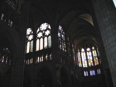 Gothic ribbed  vaulting on ceiling