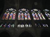 Stained glass windows in the nave