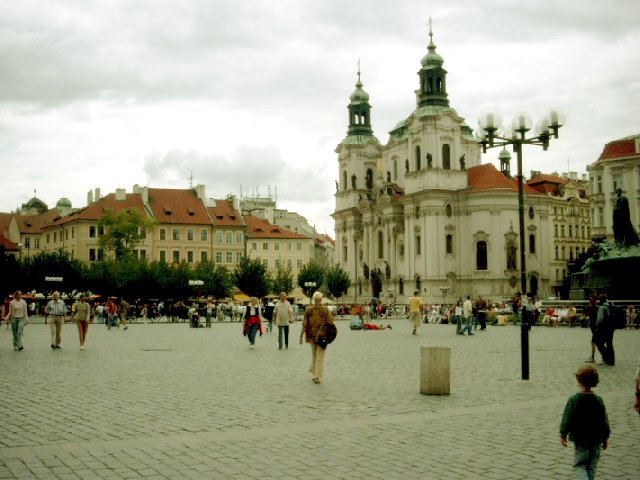 Mar strolling on plaza.