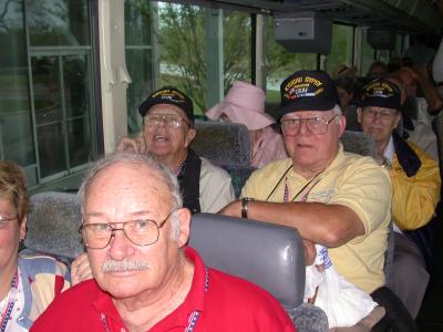 Gene Leitner and Joe Smith on the bus to Pensacola Museum