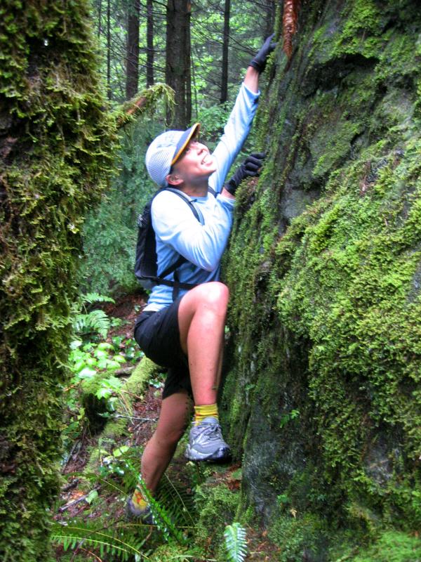 Jenny climbs Lone Rock on the TMT