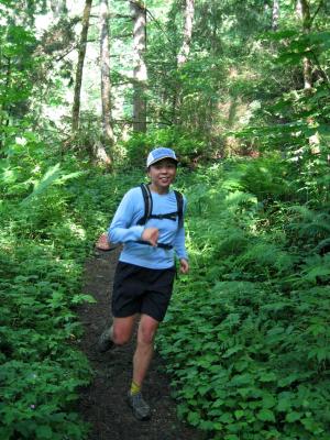 Jenny at the bottom of the Central Peak Trail