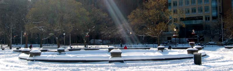 Park Fountain Sun Spotlight