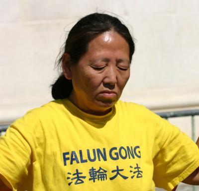 Falun Gong Meditator at Washington Square Park Arch
