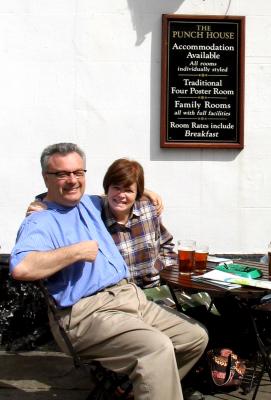 Nice couple having lunch at the pub