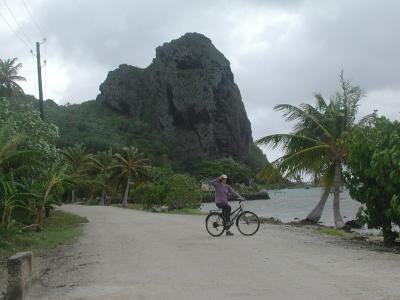 biking on Maupiti