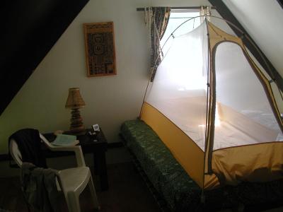 interior, Moon Pension, with a Travel Tent