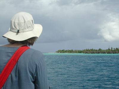 looking at Bora Bora's lagoon