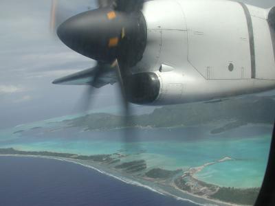 jet engine, Bora Bora from the air