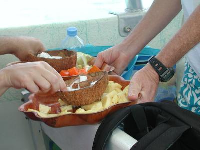 ...and feasting on local fruit