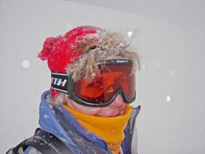 A little snow was falling all day
