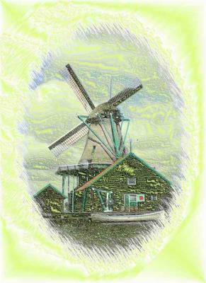 Windmill enhanced with the help of Paintshop